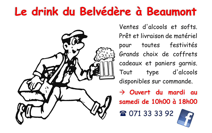 Drink du Belvédère – Commerce boissons – 6500 Beaumont